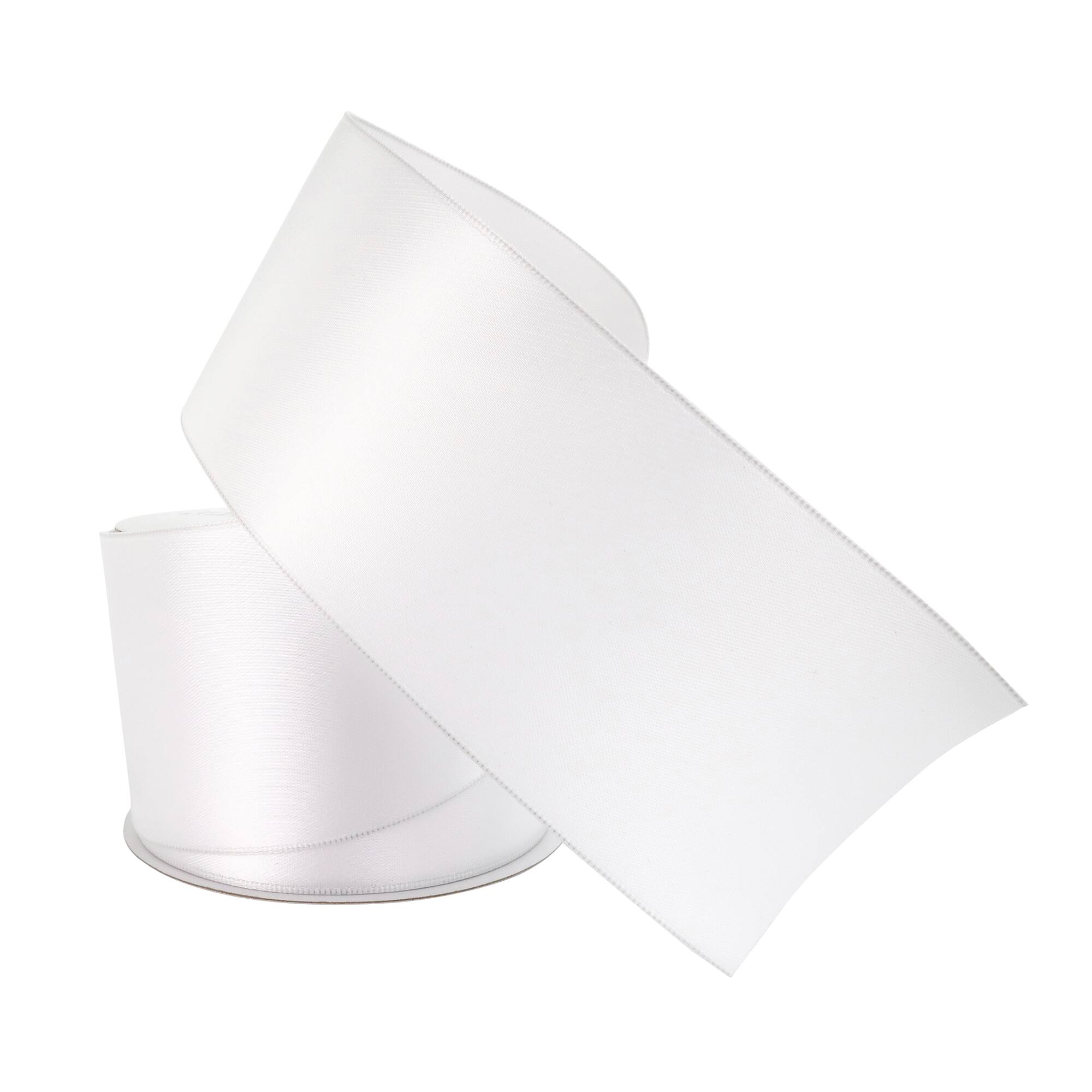 2.5" x 10yd. White Satin Wired Ribbon by Celebrate It® Specialty